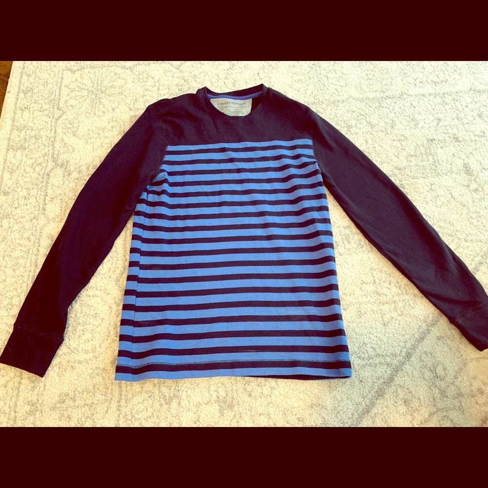 NEW Banana Republic Blue Striped Long Sleeve Shirt
